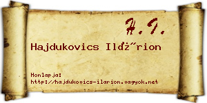 Hajdukovics Ilárion névjegykártya